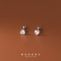 A33912 s925 sterling silver trendy rhinestone heartshape simple chic sweet earrings