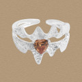 A45671 heart cubic zirconia sterling silver s925 adjustable ring