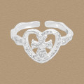 A45465 heart adjustable sterling silver s925 heartshape ring