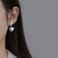 A38208 s925 sterling silver design stud circle heart earrings