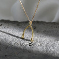 A31325 s925 sterling silver geometric unique chic trendy necklace