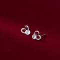 A32269 s925 sterling silver sweet cute bar heart rhinestone earrings