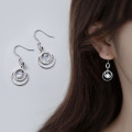 A35895 s925 sterling silver chic short circle earrings