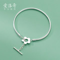 A33357 s925 sterling silver simple charm bracelet