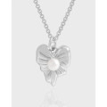 A43269 design heart pearl sterling silver s925 necklace
