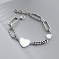 A38080 s925 sterling silver thai heart charm vintage twist design bracelet