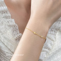 A45148 s925 silver sweet dainty simple rhinestone cross charm bracelet