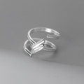 A36552 s925 sterling silver vintage chic spiral bar ring