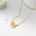 A45304 s925 silver trendy sweet symmetric butterfly necklace