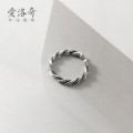 A33475 s925 sterling silver vintage twist bar ring