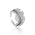 A43120 unique grade sparkling rhinestone design geometric wrinkled ring