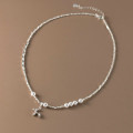 A44199 s925 silver trendy sweet ball necklace