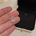 A45341 s925 sterling silver white jade vintage necklace