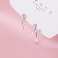 A33634 s925 sterling silver bow cute earrings