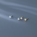 A33886 s925 sterling silver simple trendy rhinestone earrings