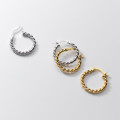 A34884 s925 sterling silver twist unique chic simple trendy short earrings