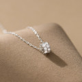 A44505 s925 silver trendy sweet unique rhinestone circle necklace