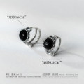 A38382 s925 sterling silver thai artificial glass double doublelayer layered twist vintage earrings
