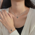 A40957 s925 sterling silver charm elegant necklace bracelet
