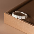 A45329 silver shell rhinestone ring