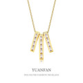 A37801 sterling silver geometric elegant fashion cubic zirconia necklace