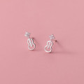 A35495 s925 sterling silver small trendy rhinestone small earrings
