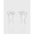 A42815 design ribbon butterfly cubic zirconia stud sterling silver s925 earrings