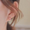 A44562 s925 silver flower stud sparkling rhinestone christmas snowflake earrings