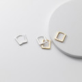 A33744 s925 sterling silver square geometric trendy chic short earrings