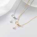 A45033 s925 silver sweet dainty simple butterfly necklace