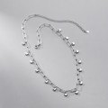 A35369 s925 sterling silver chic simple silver heart vintage necklace