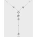 A40635 unique elegant fringe rhinestone pendant s925 sterling silver necklace
