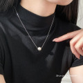 A45749 silver vintage dainty simple necklace