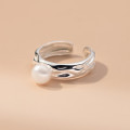 A39301 s925 sterling silver pearl trendy design elegant ring