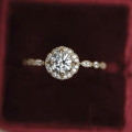 A42326 s925 sterling silver vintage circle sparkling design ring