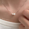 A43260 s925 silver big simple necklace
