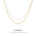 A35323 925 sterling silver doublelayer pearl necklace