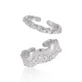 A43352 s925 sterling silver unique doublelayer ring