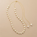 A34498 s925 sterling silver pearl necklace