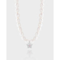A41456 design natural starfish sterling silver s925 pearl necklace