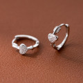 A40694 s925 sterling silver rhinestone sweet heart dainty elegant earrings
