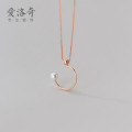 A31247 s925 sterling silver pearlC necklace