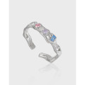 A39385 design quality rhinestone s925 sterling silver adjustable ring