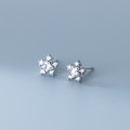 A35434 s925 sterling silver stars sweet christmas snowflak earrings