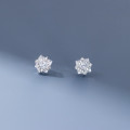 A43330 s925 silver stud geometric square rhinestone fashion earrings