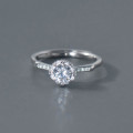 A38256 s925 sterling silver rhinestone simulateddiamondring design elegant geometric ring