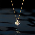 A41118 s925 sterling silver rhinestone swan sweet elegant necklace