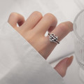 A39238 s925 sterling silver heart rope vintage design elegant ring