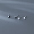 A33789 s925 sterling silver simple trendy rhinestone star sweet cute chic earrings