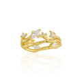 A43938 tree rhinestone simulatedring s925 sterling silver hollowed ring
